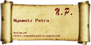 Nyemetz Petra névjegykártya